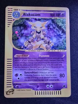 Alakazam Holo 1/165 Expedition Base Set Pokemon Card 2002 LP/NM - Image 1