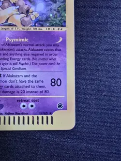 Alakazam Holo 1/165 Expedition Base Set Pokemon Card 2002 LP/NM - Image 3