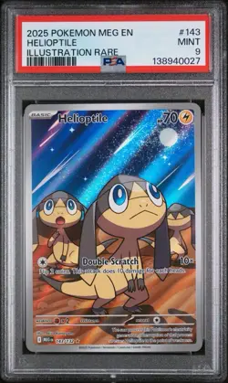 2025 HELIOPTILE PSA 9 Illustration RARE Pokemon Mega Evolutions 143/132 MINT EN - Image 1