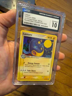 (TOP POP 11) Pokemon CGC 10 Gem Mint EX Unseen Forces ERROR Holo Lanturn 40/115 - Image 1