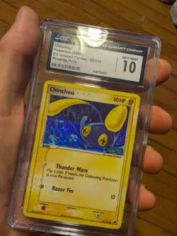 (POP 12) CGC 10 GEM MINT Chinchou Pokemon EX Unseen Force Stamp Holo 52/115 - Image 2
