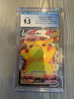 2021 POKEMON Pikachu VMAX Black STAR Promos - SWSH062 Celebrations CGC 9.5 Blue - Image 1