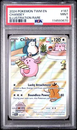 MINT✨ 2024 Pokemon TWM EN Twilight Masquerade Chansey 187 Illust. Rare PSA 9 - Image 1