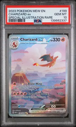 2023 POKEMON MEW EN-151 SPECIAL ILLUSTRATION RARE #199 CHARIZARD EX PSA 10 - Image 1