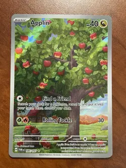 Pokemon Applin Sv06: Twilight Masquerade 185/167 Illustration Rare Holo - Image 1