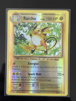 Pokemon Raichu Evolutions 36/108 Holo Rare Stage 1 100 HP Reverse Holo English - Image 1