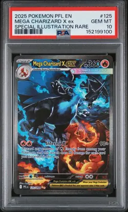 Pokemon 2025 Mega Charizard X EX 125 Phantasmal Flames SIR GEM MINT PSA 10 - Image 1