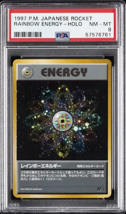 1997 POKEMON JPN ROCKET RAINBOW ENERGY-HOLO PSA 8 - Image 1