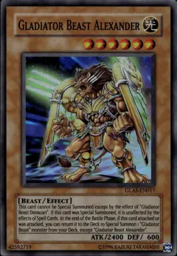 Gladiator Beast Alexander EU Unl Ed Super Rare GLAS-EN017 Yu-Gi-Oh! - Image 1