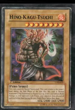 Hino-Kagu-Tsuchi LOD-070 Ultra Rare Legacy of Darkness Yu-Gi-Oh 1st Edition HP - Image 1