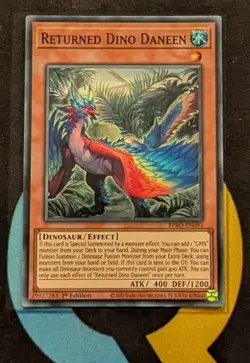 BPRO-EN093 Returned Dino Daneen Super Rare 1st Edition YuGiOh - Image 1