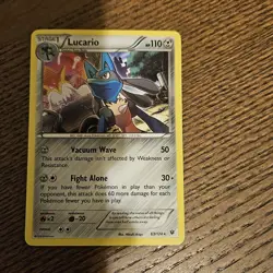 Lucario 63/124 HOLO RARE Pokemon Card TCG 2016 XY Fates Collide Nintendo NM - Image 1