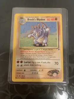 Pokemon Brock's Rhydon 2/132 Gym Heroes Holo LP - Image 1