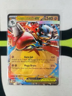 Mega Lucario Ex 077/132 Mega Evolutions Pokemon TCG Double Rare Near Mint - Image 1