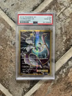 Mewtwo EX 103/108 Full Art FA XY Evolutions 2016 Pokemon Card PSA GEM MT 10 - Image 1