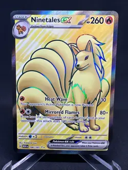 Pokemon TCG Scarlet & Violet 151 Ninetales ex 186/165 Full Art Ultra Rare Card - Image 2