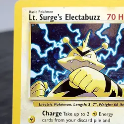 Lt. Surge's Electabuzz 6/132 Gym Heroes Holo Rare Pokemon TCG Unlimited NM ⚡ - Image 2