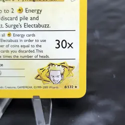 Lt. Surge's Electabuzz 6/132 Gym Heroes Holo Rare Pokemon TCG Unlimited NM ⚡ - Image 5