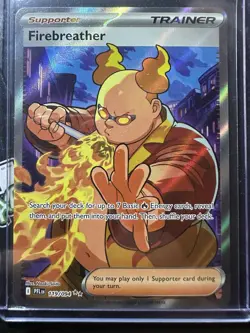 Firebreather Ultra Rare 119/094, Phantasmal Flames, Full Art Holo, Pokemon TCG - Image 1