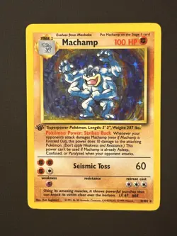 Machamp Base Set 8/102 Holo 1st Edition Holo Rare LP/MP+ Pokemon TCG - Image 1