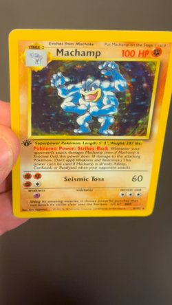 Machamp Base Set 8/102 Holo 1st Edition Holo Rare LP/MP+ Pokemon TCG - Image 2
