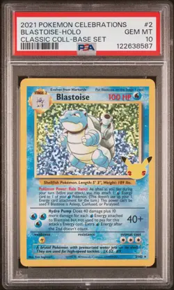 2021 POKEMON CELEBRATIONS CLASSIC COLLECTION #2 BLASTOISE-HOLO PSA 10 - Image 1