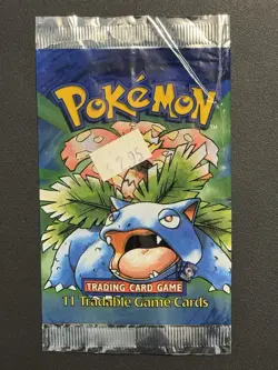 Pokemon Base Set Booster Pack Wrapper Shadowless EMPTY Venusaur 1999 - Image 1