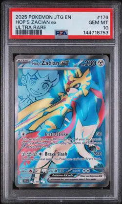 2025 POKEMON JTG EN-JOURNEY TOGETHER ULTRA RARE #176 HOP'S ZACIAN EX PSA 10 - Image 1