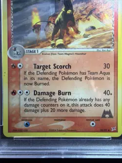 2004 POKEMON EX TEAM MAGMA VS TEAM AQUA #34 MAGMA'S HOUNDOOM PSA 10 GEM MT - Image 4