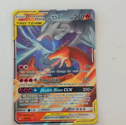 Pokemon Reshiram & Charizard GX TAG TEAM Ultra Rare Holo 20/214 Unbroken Bonds - Image 1