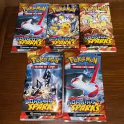 POKEMON SCARLET & VIOLET LOT (5) BOOSTER PACKS SURGING SPARKS - Image 1