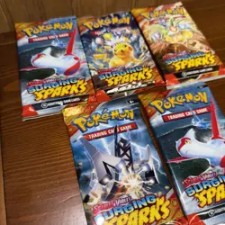 POKEMON SCARLET & VIOLET LOT (5) BOOSTER PACKS SURGING SPARKS - Image 2
