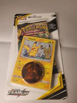 GALAXY SWIRL Pokemon TCG Sun Moon Team Up Blister Pack (Pikachu) SEALED - Image 1
