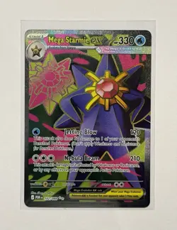 Mega Starmie EX 102/088 POR: Full Art Ultra Rare Holo Pokemon TCG English - Image 1