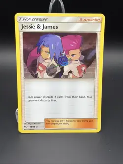 POKEMON JESSIE & JAMES 58/68 HOLO RARE HIDDEN FATES NM NEAR MINT - Image 1