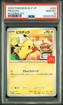 2025 POKEMON JAPANESE M-P PROMO MCDONALD'S #020 PIKACHU PSA 10 - Image 1