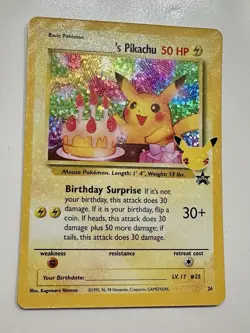 ​Pokemon Birthday Pikachu 24/53 - Celebrations - Holo Rare NM (Pack Fresh) - Image 1