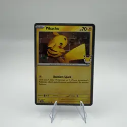 2026 Pikachu 051/162 Pokemon Day 30th Anniversary Stamped Promo TCG Cosmo Holo - Image 1