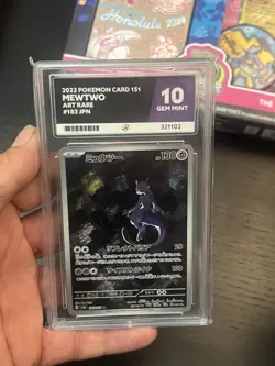 Pokemon Mewtwo Holo Rare Art 183/165 Japanese 151 Series Sv2a Graded Card Ace 10 - Image 1