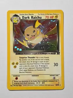 Dark Raichu /82 Team Rocket Secret Rare Pokemon Card WOTC 2000 - EX/Near Mint - Image 1