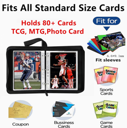 Mini Card Binder, 1-Pocket Super Lightweight Zipper Binder Holds 80+ Trading Car - Image 2
