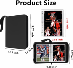 Mini Card Binder, 1-Pocket Super Lightweight Zipper Binder Holds 80+ Trading Car - Image 3