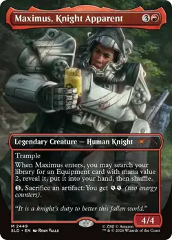 1x Maximus, Knight Apparent ~~ Borderless - Foil NM-Mint, English Secret Lair MT - Image 1