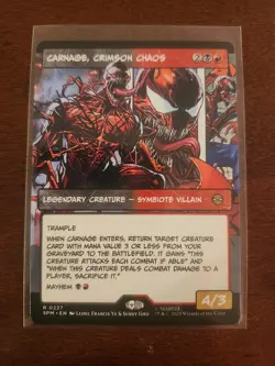 Carnage Rare R 0227 Borderless Non-Foil Spider-Man MTG Pack Fresh! - Image 1