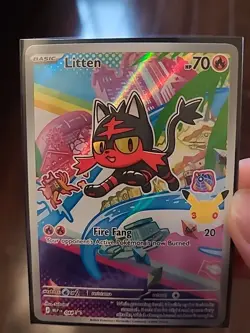 Litten MEP 044 Pokemon First Partner Illustration Black Star Promo - Image 1