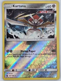 Kartana 101/168 Pokemon - Reverse Holo Sun & Moon Celestial Storm MP - Image 1
