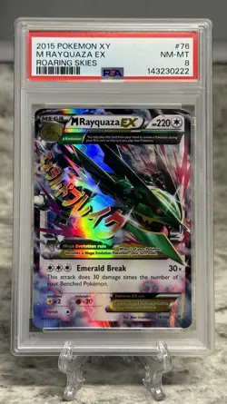 2015 Pokemon Mega Rayquaza EX XY ROARING SKIES #76/108 PSA 8 Near Mint / Mint - Image 1