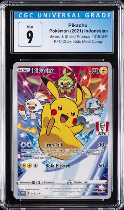 2021 POKEMON INDONESIAN SUN & MOON PROMOS #016/S-P PIKACHU CGC 9 - Image 1