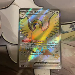 Pidgeot ex 221/091 Double Rare Shiny Paldean Fates Full Art Pokemon TCG 2024 NM - Image 3