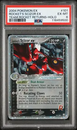 Pokemon Rocket's Scizor ex 101/109 EX Team Rocket Returns Holo Ultra Rare PSA 6 - Image 1